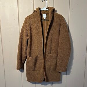 Joie Brown Hooded Sherpa Cardigan
